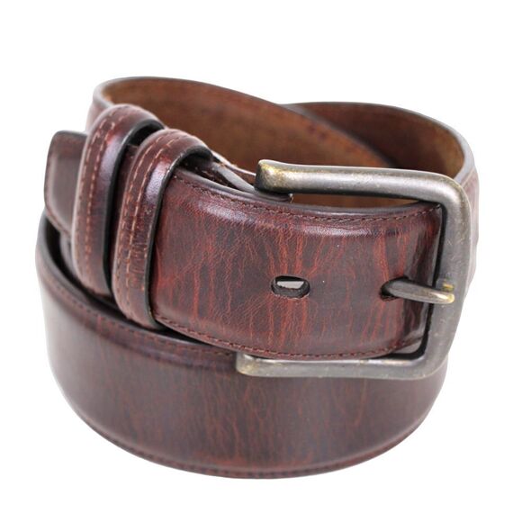 Handcrafted BROWN GENUINE LEATHER 1.5"Wd CASUAL DRESS MEN'S BELT Sz 38/95 (G38 - Picture 2 of 13